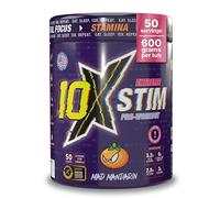 10X Athletic Stim Pre Workout Beta Alanine High Caffeine Creatine Sugar Free Vegan Low Calorie Various Flavours 600g 25/50 Servings (Mad Mandarin)