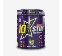 10X Athletic Stim Pre Workout Beta Alanine High Caffeine Creatine Sugar Free Vegan Low Calorie Various Flavours 600g 25/50 Servings (Apple Attack)