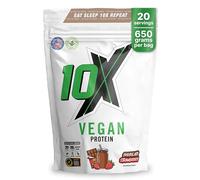 10X Athletic Vegan Protein Powder - Chocolate Strawberry, Plant-Based, Dairy-Free, Gluten-Free, No Soy or Sugar, Supports Muscle Growth & Recovery - Informed-Sport Certified, Delicious Taste