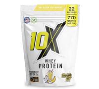 10X Athletic Whey Protein Powder - Banana Split, 770g (22 Servings), Low-Calorie, Gluten-Free & Vegetarian, Fast Absorption for Muscle Recovery, Ideal for Weight Loss & Training