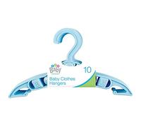 10x Baby Toddler Childrens Kids Child Small Plastic Clothes Coat Hangers Nursery - Blue
