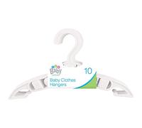 10x Baby Toddler Childrens Kids Child Small Plastic Clothes Coat Hangers Nursery - White