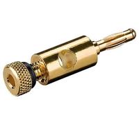 10x Banana plug with screw connection black gold-plated 4mm coloured ring black