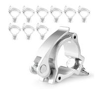 10x BeamZ BC50-50 Quick Release Half Coupler Lighting Clamps - 100kg Load, Fits 48-51mm Tubes, Black Aluminum, Ideal for Stage and Theatrical Use, Stage Lighting Clamps, Half Coupler Clamp
