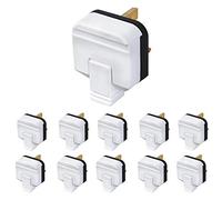 10x BG PERMAPLUG HDPT13W Heavy Duty Hard Rubber Composite 3 Pin 13A Fused Plug White