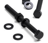 10x Black Nylon Hex Head, M10 x 70mm, Plastic Nuts and Bolts, Washers, Hexagon, Nylon