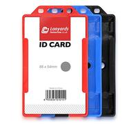 10x Black Single Sided Open Faced Hard Plastic Badge Name Tag ID Holders by Lanyards Tomorrow Portrait Vertical 9.8 x 5.8 cm Rigid Access Control for Work Office Holds CR80 Credit Card Size Identity