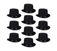 10x Black Top Hat Victorian Fancy Dress Hat Byron Carnival Hat Gentleman Costume