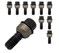 10x black Wheel bolts M14x1.5 ball seat 2-piece R14 for Porsche 911 991 911 997