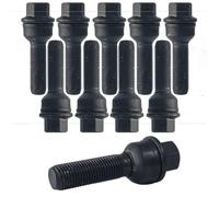10x black Wheel bolts M14x1.5 ball seat 2-piece R14 for VW ID. Buzz EB Touareg 3