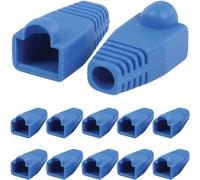 10x Blue RJ45 Strain Relief Network Cable CAT5/6 Connector Boot Cover Cap End