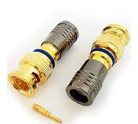 10x BNC Compression Connectors RG6 Crimp Male Plugs Coaxial Cable - CCTV Install - Loops