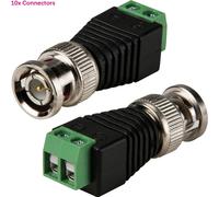10x BNC Male Screw Terminal Connector No Solder CCTV DVR Video Coax Cable End