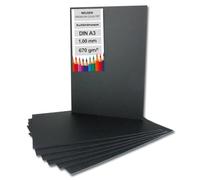 10x bookbinding cardboard DIN A3 in black, thickness: 1.0 mm, grammage: 670 g m²