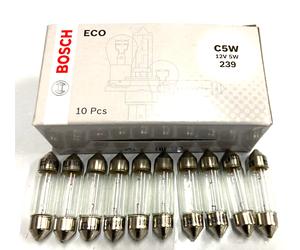 10x BOSCH Light Number Plate Bulb 239 Festoon 5W 12V - ECO Light