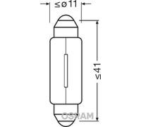Osram 6413 258 SV5-8 Festoon Bulb 12 V 5 W (Box of 10), Silver