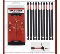 10x Bull Bits 150mm PH2 Impact Screwdriver Bits Set - Phillips No 2, Shock Zone, S2 Steel, Torsion Zone