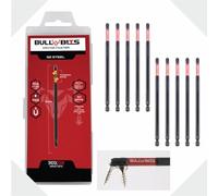 10x Bull Bits 150mm PZ3 Impact Driver Bits Set - Single Ended, Shock Zone, S2 Steel, Torsion Zone