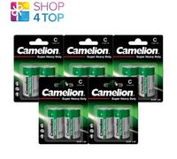 4 Camelion C Batteries R14P Long Life Super Heavy Duty 1.5V Um2 2500Mah 2Bl New