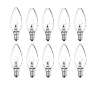10x Candle Light Bulbs 25w / 40w / 60w Lamps Small Screw SES E14 Clear (60)