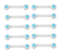 10x Child Safety Cupboard Latch Baby Proofing Adjustable Baby Safety Lock with 3M Adhesive for Wardrobe, Doors, Kitchen, Drawers,Toilet, Pink/Blue