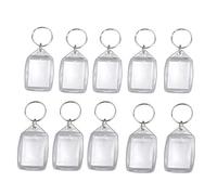 10x Clear Acrylic Plastic Keyrings Insert Passport Photo Keyfob