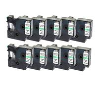 10x Compatible Tapes 40919 S0720740 Black on Green 9mm x 7m Replacement for LabelManager LM 160 210D 220P 260P 280 360D 420P 450D 500TS PnP MobileLabeler LabelPoint LabelWriter LW 400 450 Duo