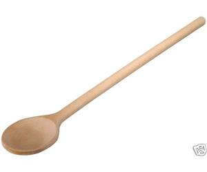 10x Cooking Spoon Wooden Spoon Round Beech 25 cm Long