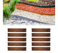 10x Corten Steel Lawn Edging 70cm Fire-Galvanized