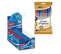 10x Cristal Original Pens & 10x Tipp-Ex Mouse 100m Coverage for School Bic Multi One Size
