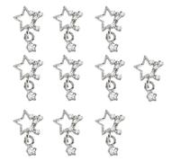 10x Dangling Star Nails Art Charm 3D Star Nails Charm Nails Art Decorations Rhinestones Star Charm For Acrylic Nails