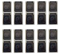 10x Double Socket 2 Compartment Set Humid Zone Surface Mount 16 A/250 V /IP44