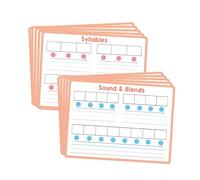 AWHAO 10x Dry Erase Sheets Writling Cards Teaching Resources Double Side Small Whiteboard Sounds Blends for Classroom Preschool