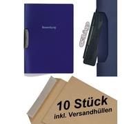 10x Durable DURASWING JOB - Application Folder - Dark Blue with Clip + Envelopes