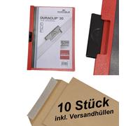 DURABLE Duraclip Clip File 30 Sheets A4 Red