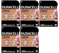 10X Duracell 2016 Lithium (5 Blister Packs of 2 Batteries) 10 Batteries