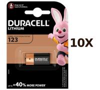 10x Duracell CR123A 3V LITHIUM PHOTO CAMERA BATTERY DLCR123 CR17345