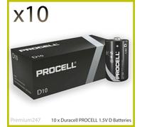 Duracell Industrial D Cell Size Alkaline Batteries Box of 10 LR20 Genuine Stock