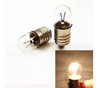10x E10 12V 3W T10x28 Light Bulb Miniature Screw Base Lamp WarmWhite for DIY Teaching Experiment (Pack of 10) (12V 3W)