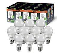 10x E27 ES GLS LED Bulbs 9W Warm White Brite-R 270° Beam 3000K 720lm 90% Energy Save* 90W Halogen Equiv Replacement Lamp AC170-260V Wide Angle Frosted Home Office Lighting UK Warranty Pack of 10