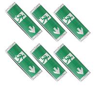 10x Emergency Exit Bulkhead 3hr Battery Backup Polycarbonate 3W Green IP65 6400K Fire Exit Sign Legend Wall Mounted (10x Lights)