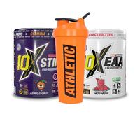 10X Energy Stack - Pre-Workout & EAAs Bundle | 10X STIM for Extreme Energy | EAA + Electrolytes for Hydration |STIM Atomic Orange & EAA Watermelone