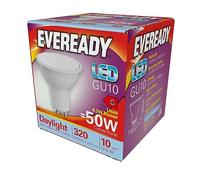 10x Eveready 5W LED GU10 Spotlight Light Bulbs Eq 50W Cool Daylight 6500K