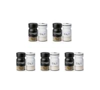 10X Farmhouse Salt and Pepper Shakers Set with Adjustable Lids, Modern Home Country Kitchen Decor, Cute Shaker Set