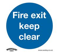 10x FIRE EXIT KEEP CLEAR Health & Safety Sign Self Adhesive 200 x 200mm Sticker