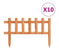 10x Firwood Lawn Edgings 4.4 m Garden Border Panel Fence Brown/Grey vidaXL