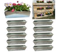 10X Flower Box For Euro Pallet Balcony Box Insert Plant Box Galvanized 38Cm