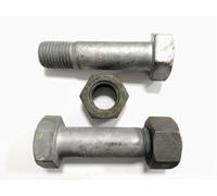 10x Cleff Mu DIN 7990 Hexagon Screw M24x105 mm 5.6 Hot-dip Galvanized with Nut