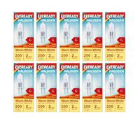 10x G4 Halogen Capsule Bulbs 20W 12V 2-Pin Base Replacement for Eveready Bulb JC Type Clear Light Lamp 200 Lumens Dimmable - Warm White