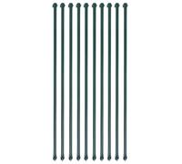 vidaXL 10x Garden Posts 1.5 m Metal Green Fencing Plant Supports Spikes Stakes